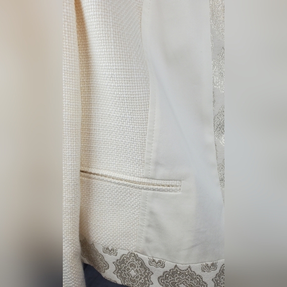 Jones New York  White silver Ted baker style Women's blazer Size 10 - Picture 15 of 15